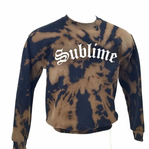 SUBLIME Rock Band Acid Wash Pullover Crewneck Sweatshirt streetwear hip hop rap - Picture 2 of 5